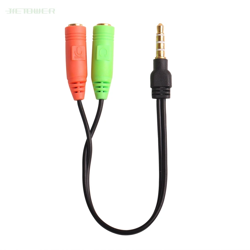Audio Stereo Plug 3 5mm 1 Male to 2 Female Adapter Cable Spliter Connector microphone and headphone 100PCS LOT