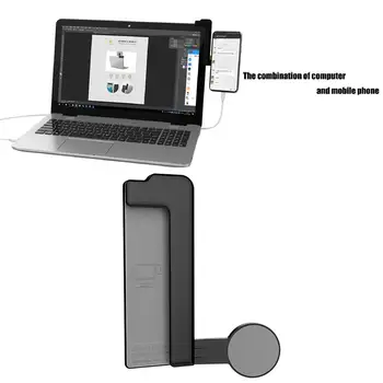 

Multi Screen Support Laptop Side Mount Connects Mobile Phone Bracket Dual Monitor Display Clip Adjustable Phone Stand Holder