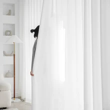 

Solid Color Silk Tulle Voile curtain For Living Room Bedroom Kitchen White Curatin for the Room Window Treatments Drapes