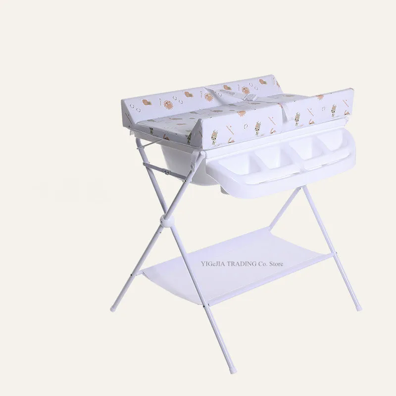 Table de bain multifonctionnelle pour bébé | Table à langer pour nouveau-né avec éponge, organiseur de Station de couches pour nourrissons