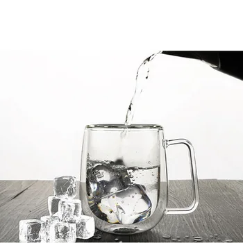 

Coffee Mug Double Layers Wall Glass Insulated Milk Coffee Mug Cup With Handle For Hot Cold Beverage Heat Insulation Office