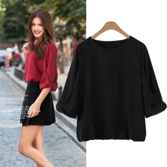 

Spring new European and American style fashion temperament bow sleeves sleeves chiffon shirt tops