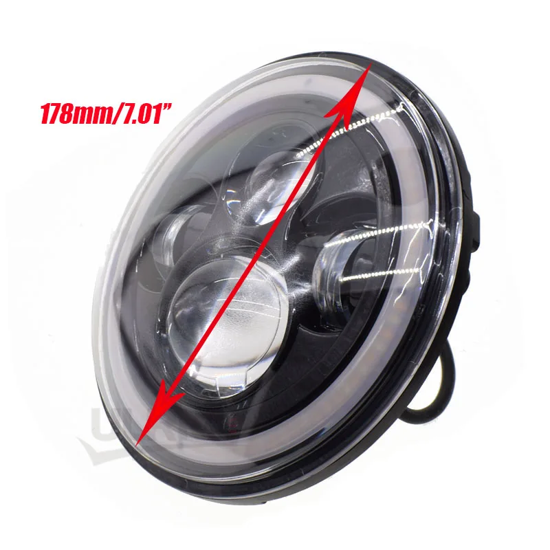 Partol " LED phares 60W feux de croisement LED H4 Halo Angel Eye DRL ambre clignotant pourJeep Wrangler JK TJ LandRover