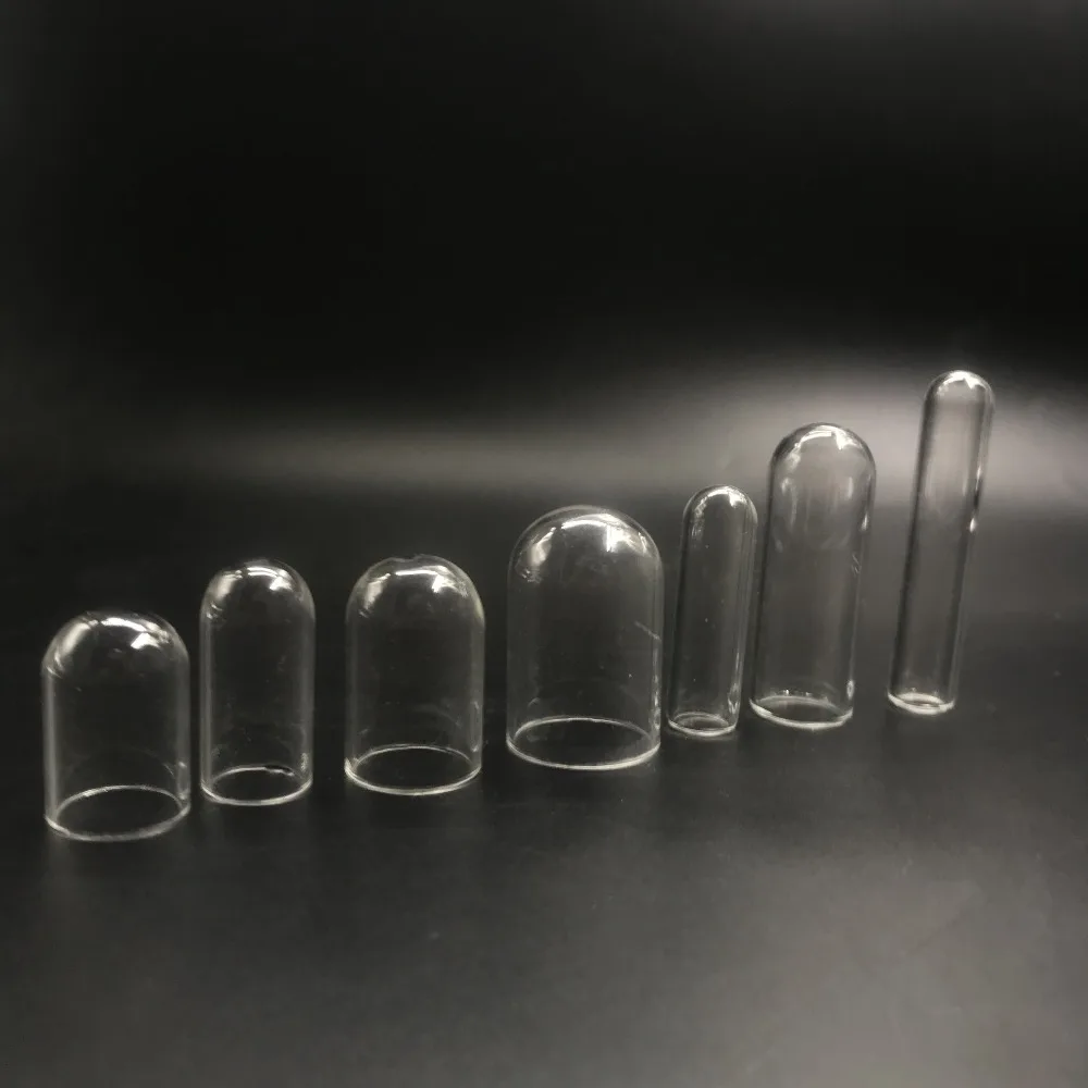 8pcs/lot Clear tube glass cover globe bubble cover dome tube jars glass message bottle vial pendant necklace diy decor accessory
