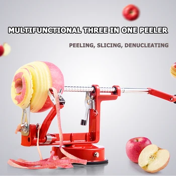 

Stainless Steel Hand-cranked Fruit Peeler Vegetable Slicer Apple Peeling Machine Spiral Potato Slicer 3 In 1 Kitchen Tools Hot