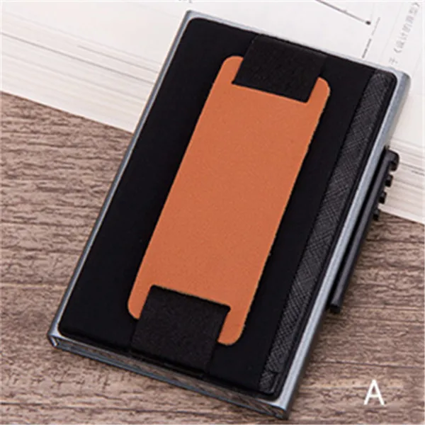 BYCOBECY металлический корпус для карт модный RFID блокирующий держатель для карт Простой Высококачественный кошелек Повседневный многофункциональный кошелек для монет - Цвет: X-32C-A Gray