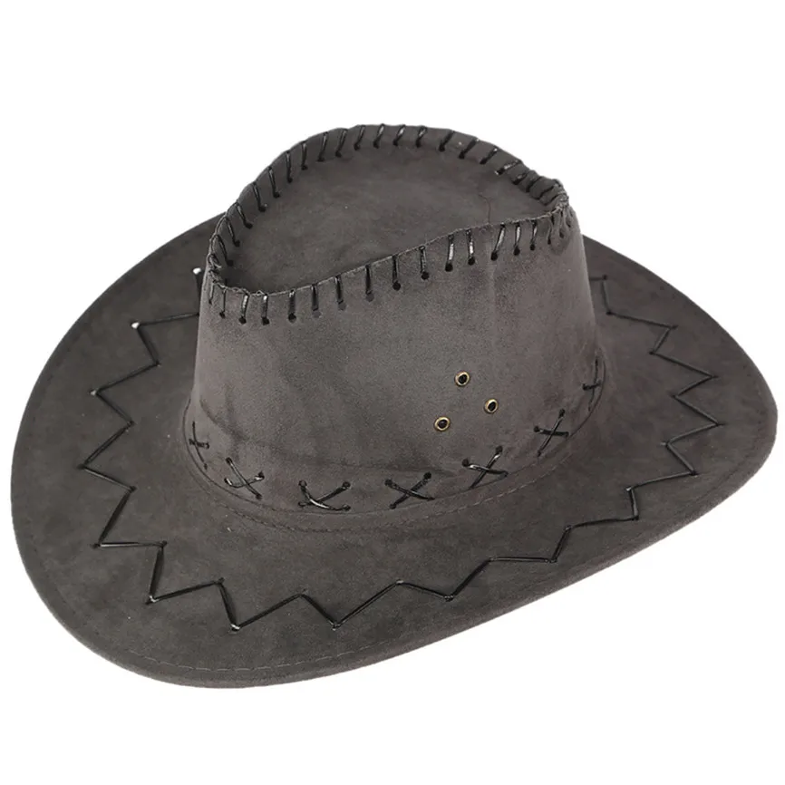 Unisex Men&Women's Cowboy Hat Wide Brim Solid Color Caps For Gentleman Casual Travel Fancy Party Male Female Cowgirl Hats Cap