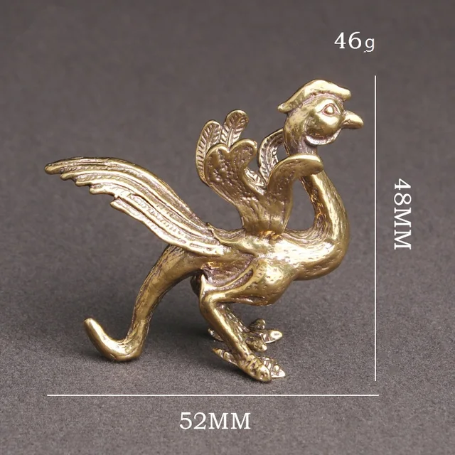 Sárgaréz Kínai Négy Isten Vadállatok Díszek Zöld Sárkány Fehér Tigris Vermilion Madár Fekete Teknős Fengshui Réz Mini Figurák - Image 6