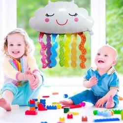 Ballons en aluminium Mylar en forme de nuage arc en ciel, nouveau grand ballon blanc pailleté 