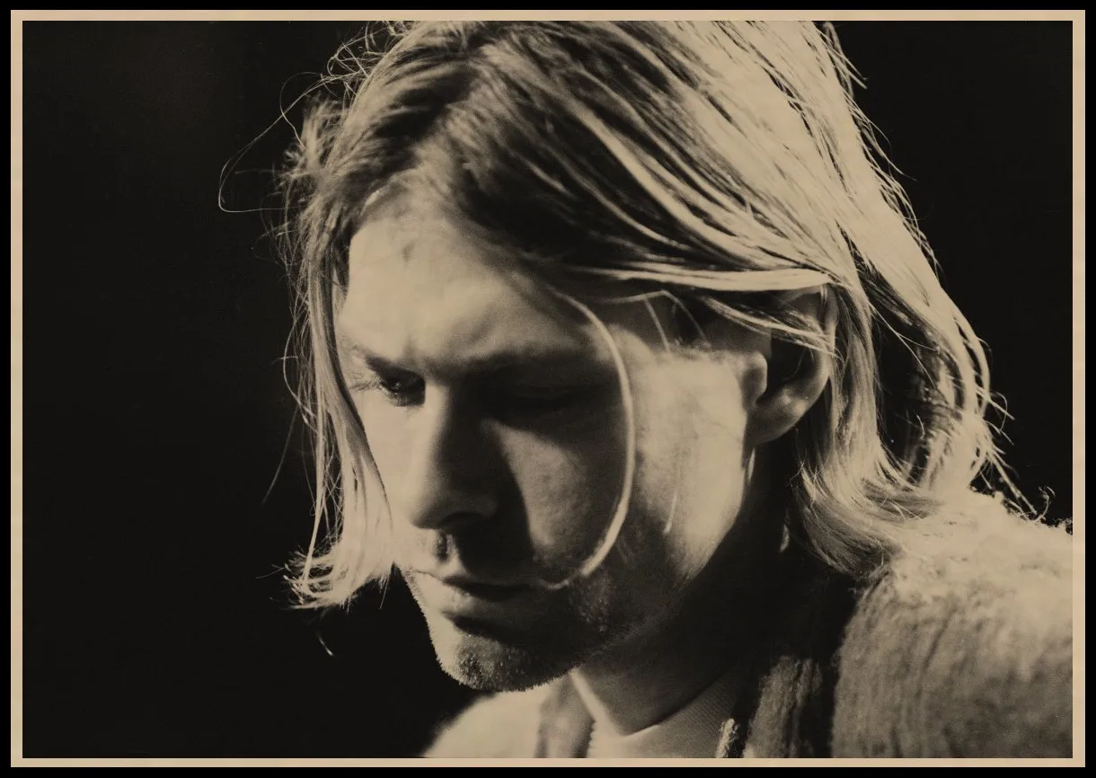 Vintage Music Posters Kurt Cobain Nirvana Frontman Rock Vintage Poster Retro Kraft Posters Bar Decorative Painting wall sticker