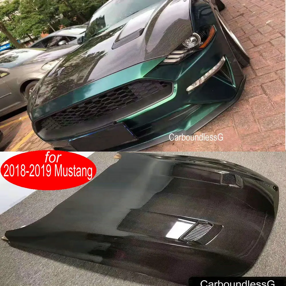 Декоративная крышка для переднего бампера автомобиля Ford Mustang из углеродного