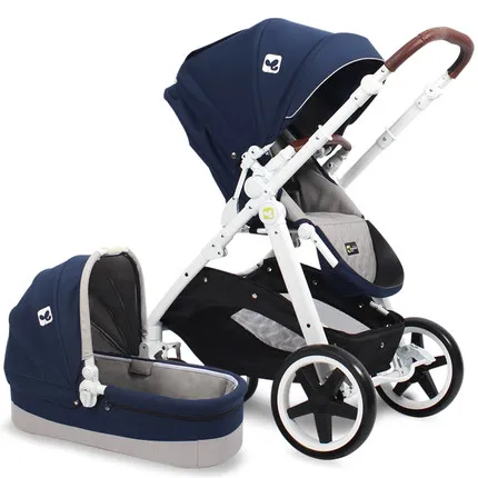 CoolBaby детская коляска 2 в 1 3 в 1 Складной свет четыре сезона демпфирования складывания легкий двусторон - Цвет: Blue two in one