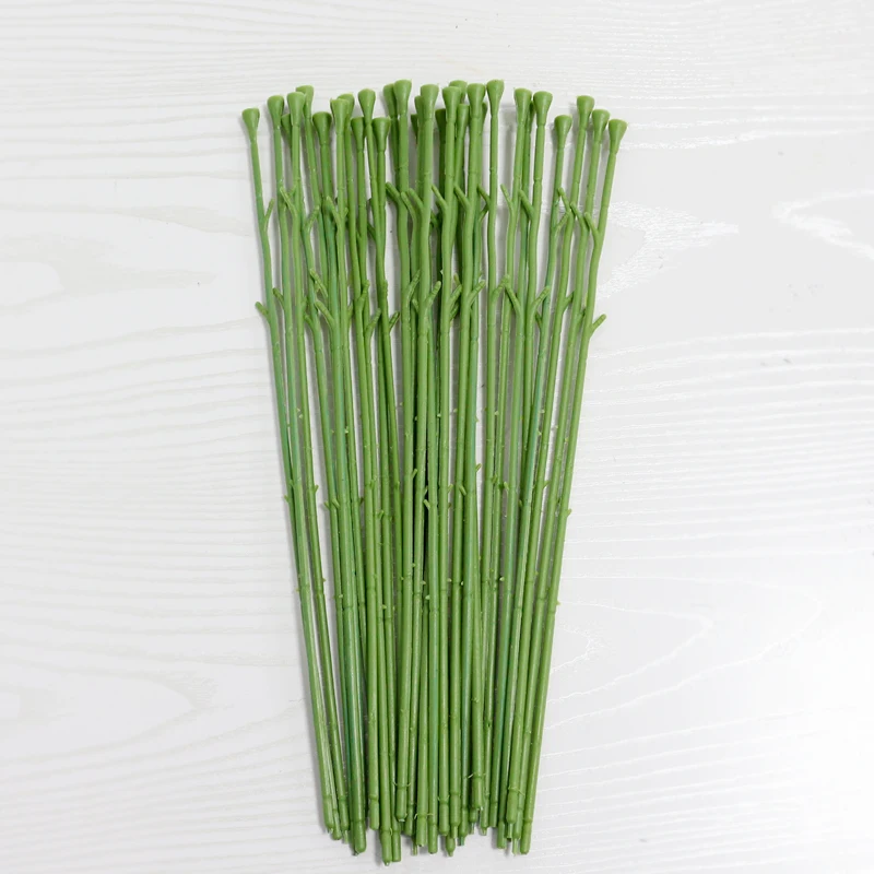 JAROWN 40Pcs Flower Stub Stems Paper Green Floral Tape Iron Wire Artificial Flower Stub Stems DIY Craft Decor Soap Flowers Stem (3)