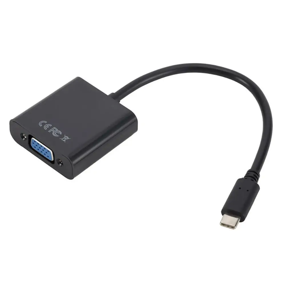 Прочный портативный черный пластиковый USB 3,1 type C USB-C кабель-Переходник VGA для мобильного телефона для планшетных компьютеров