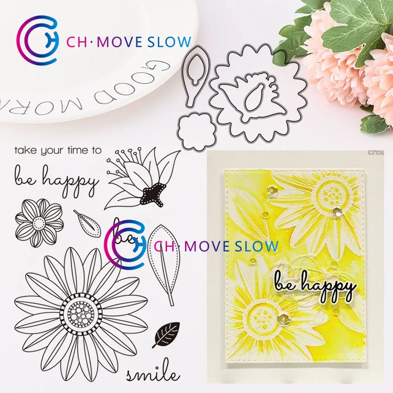 

2019 New Arrival CH Clear Botanical Love Metal Cutting Dies and stamps DIY Scrapbooking Card Stencil Paper Craft Handmade