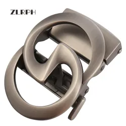 Zlrph cabeça de cinto masculina genuína, fivela de cinto, cabeça de cinto de lazer acessórios de negócios fivela automática moda de luxo