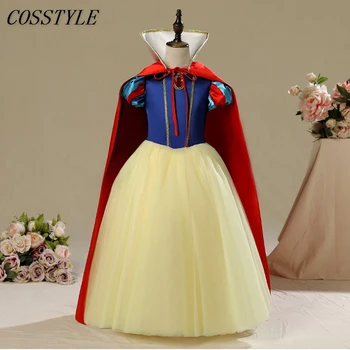 

3T-12T Child Princess Snow White Dress Cloak High Quality Girls Snow White Cosplay Costume Kids Birthday Party Tutu Dress New