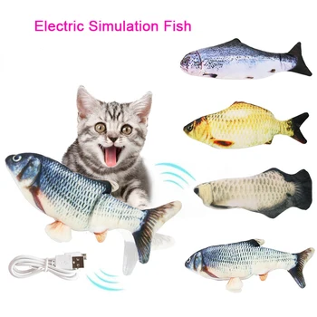 

Pet Fish Toy For Cat Vocal Toys shaking Electric Stimulation Fish Toy Jumping Toy for Dog Cat Chewing Playing Biting Supplies
