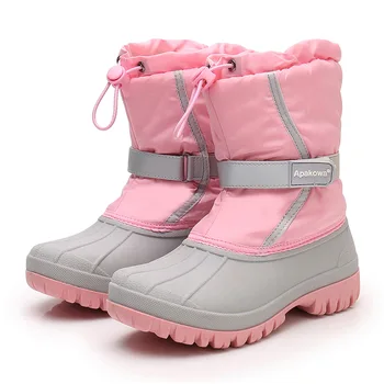 

Winter With Plush Boys & Girls Snow Boots Non-slip Waterproof ToddlerBoots Super Warm Fashion Kids Boots Size 28-35