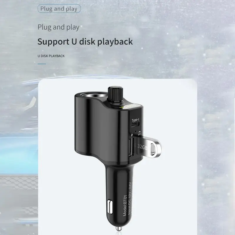 Новинка, 1 шт., Хит, 3USB автомобильное зарядное устройство, автомобильный mp3-плеер, Многофункциональный Bluetooth, fm-передатчик, приемник, автомобильный прикуриватель