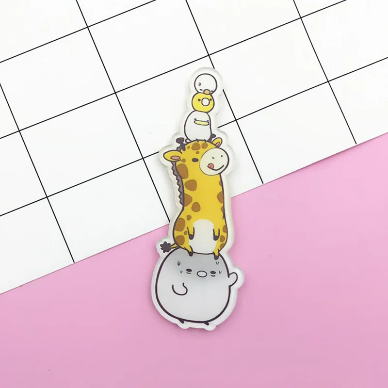 Мультфильм жираф кролик Кошка Собака брошь булавки акриловые значки с животными Женщины Мужчины Япония броши в стиле Харадзюку ювелирные изделия рюкзак аксессуары