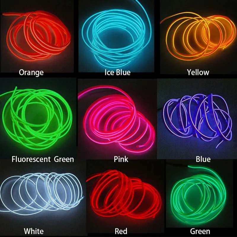 Striscia led per auto EL wre luce ambientale per auto illuminazione interna  per interni illuminazione per auto strisce per auto impermeabili lampade led  flessibile per interni - AliExpress