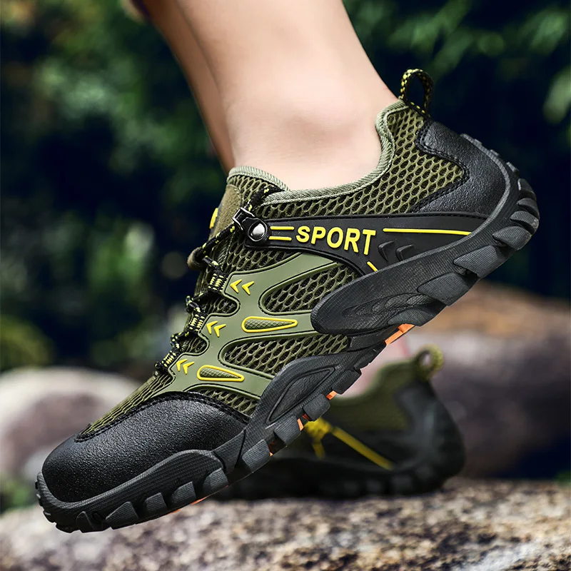 

Summer Casual Shoes Mesh MEN'S SHOES Breathable Outdoor Climbing Boots Anti-slip Hiking Fishing Shoes Sports Upstream Sneakers