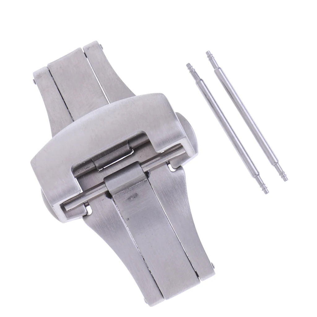 

Solid Stainless Steel Butterfly Deployant Double Snap Button Spring Bar 22mm