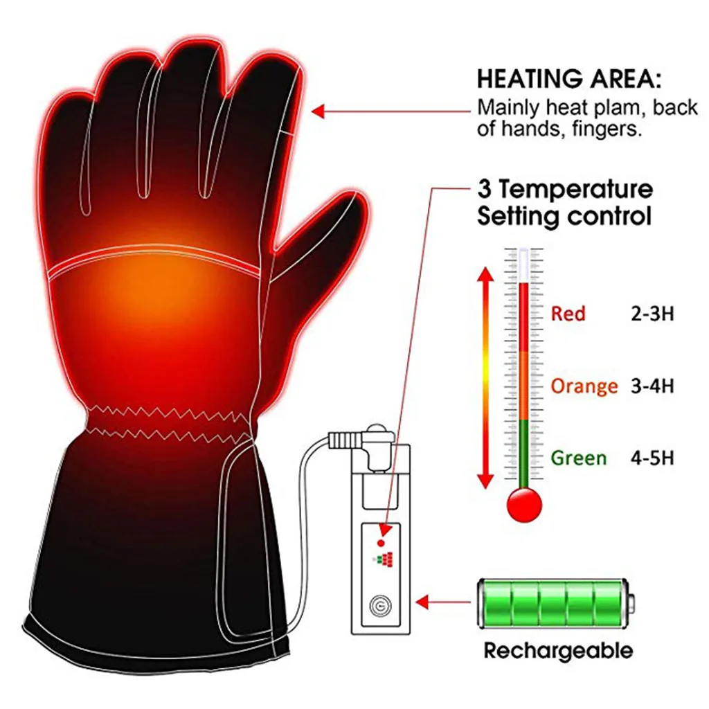Дизайн, зимние теплые унисекс электрические перчатки, тепловые перчатки с подогревом для кемпинга, походов, охоты, рождественские подарки