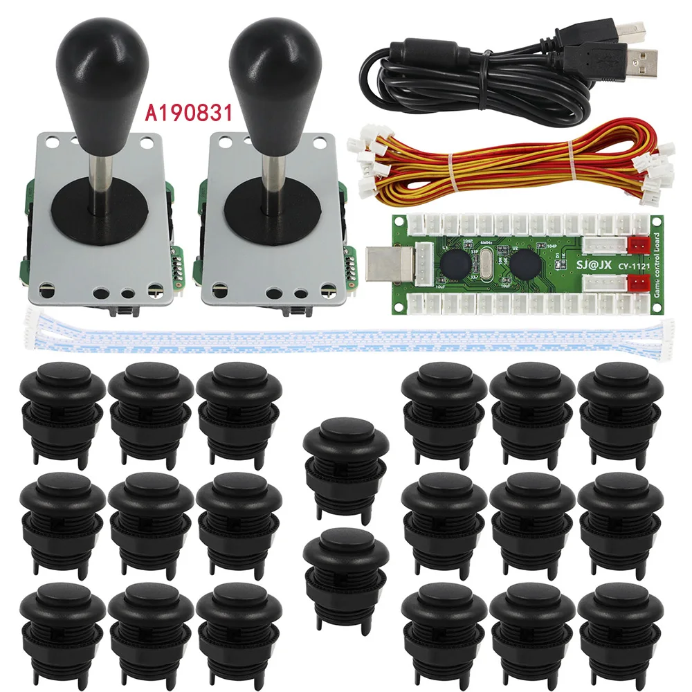 

1 Player 2 Players Joystick Arcade Game DIY Kit Parts LED Push Button + Joystick + USB Encoder Controller Zero Delay