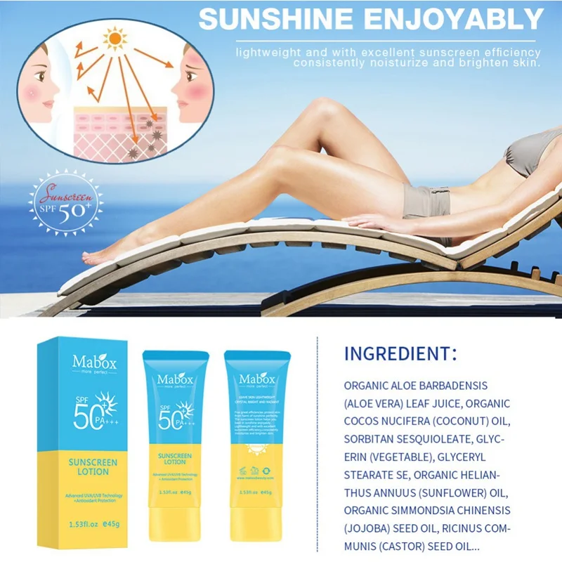 SPF 50 солнцезащитный крем для кожи, антивозрастной контроль масла, увлажняющий крем для лица и тела, отбеливающий крем