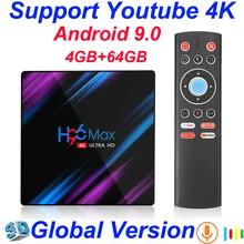 H96 MAX RK3318 Смарт ТВ приставка Android 9,0 4 ГБ 32 ГБ 64 Гб медиаплеер 4K Google голосовой помощник Netflix Youtube H96MAX 2GB16GB