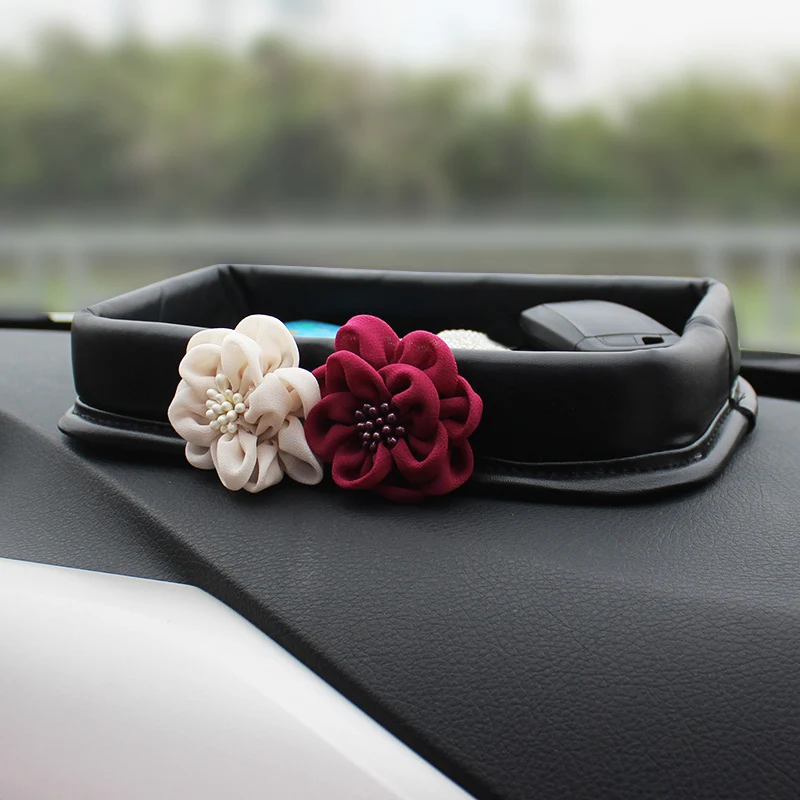 Creative-PU-Leather-Car-Phone-Storage-Box-Instrument-Panel-Mobile-Phone-Keys-Coin-Storage-Basin-Armrest-Storage-4