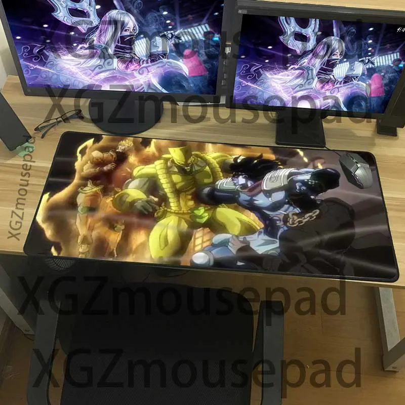  XGZ Monster Anime Custom Large Mouse Pad Black Lock Edge JoJo's Bizarre Adventure Computer Desk Mat