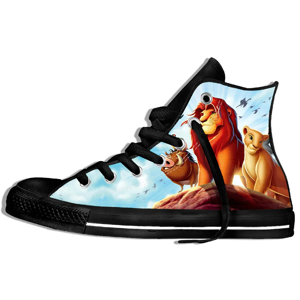 

Simba cartoon casual shoes men's and women's 3d funny printing lion king high-tops casual sneakers