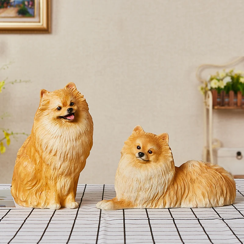 cheap Simulated Dog Ornaments Pet Dog Bomei Model Living Room Wine Cabinet TV Cabinet Fake Dog Sculpture Resin Handicraft