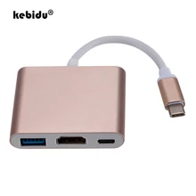 Kebidu Тип C к HDMI USB 3,0 адаптер для зарядки конвертер USB-C 3,1 концентратор адаптер для Mac Air Pro huawei Mate10 samsung S8 Plus