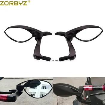 

ZORBYZ Motorcycle 7/8" 22mm Black Horns Hand-guard Lever Folding Anti-fall Bar Rearview Side Mirror For Honda Yamaha
