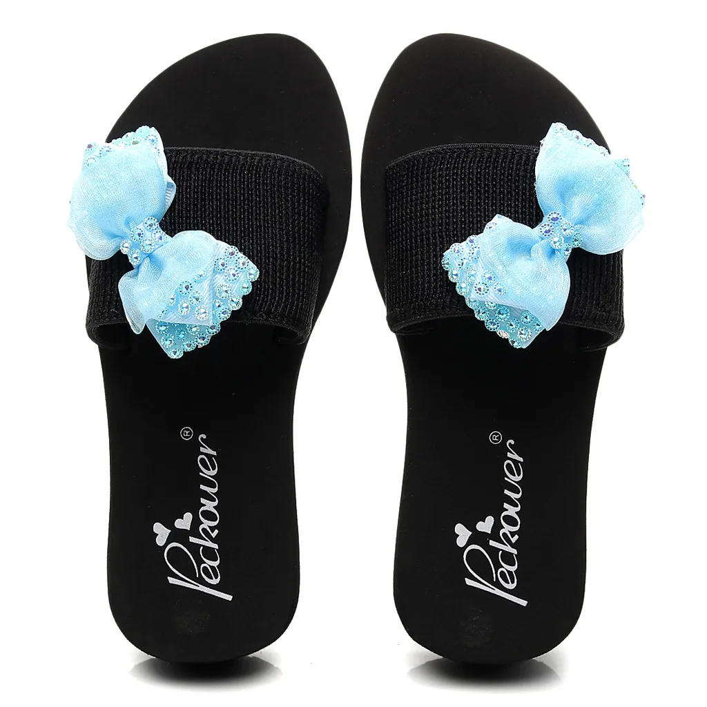 Сандалии с цветочным принтом и бабочкой; сандалии со стразами в богемном стиле; пляжная обувь; шлепанцы; модные сандалии для девочек