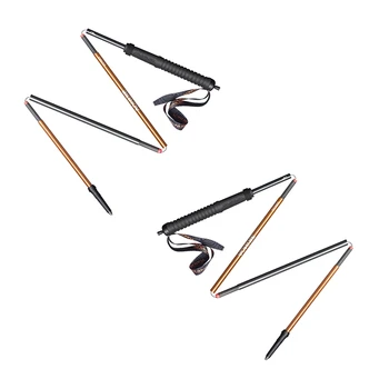 

Super sell-AONIJIE 2Pcs Folding Trekking Poles Hiking Pole Carbon Fiber Ultralight Quick Lock Hiking Pole Running Walking Stick