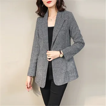 

fashion Blazer Jacket Plus Size Women's 2020 new Korean Loose Ladies Spring Autumn Casual Blazers Suit m546
