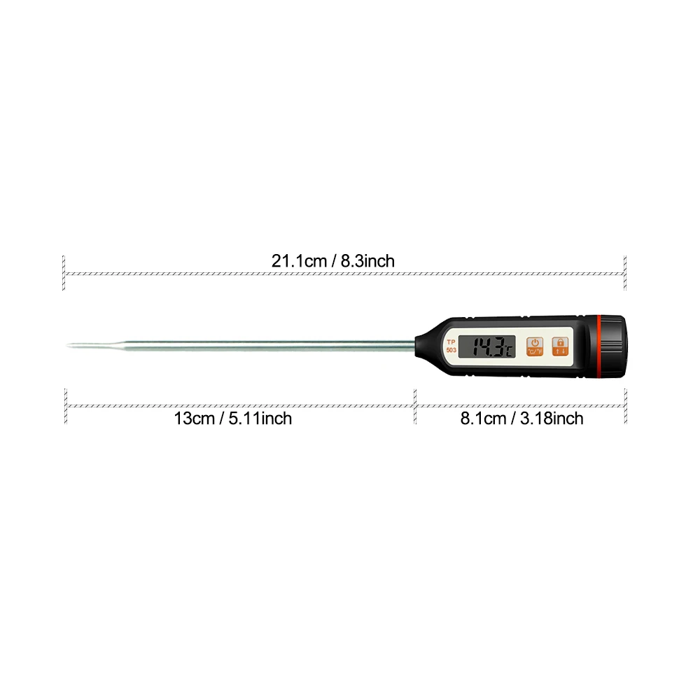 Digital Fast Read Meat Thermometer for Food Cooking Kitchen Grilling BBQ  Barbecue Oven Milk Candy Oil Waterproof with Sheath