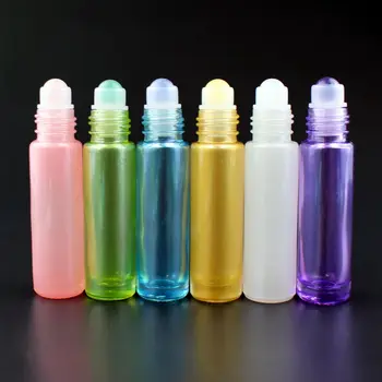 

Hot Sales_12pcs/lot Natural Gemstone Roller Ball Bottle 10ml Thick Essential Oil Roll On Bottles Empty Refillable Perfume Vials