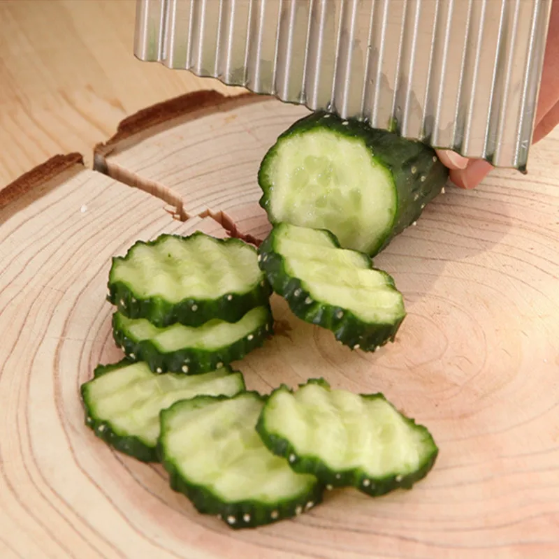 Potato French Fry Cutter Stainless Steel Kitchen Accessories Wave Knife Chopper Serrated Blade Carrot Slicer