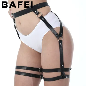 

BAFEI Sexy Harajuku Leather Harness Gothic Garter Belts Women Leg Bondage Suspenders Strap Thigh Body Harness garter Cage Fetish