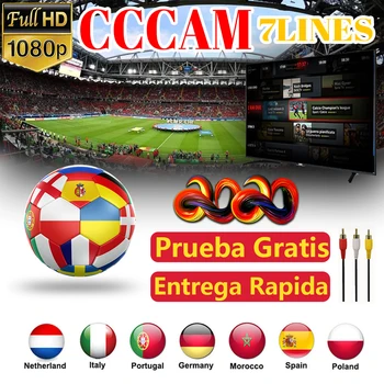 

Fast delivery 1 year 7 lines CCCAM support WIFI full HD DVB-S2 best stable Spain Portugal server for Gtmedia satellite TV rece