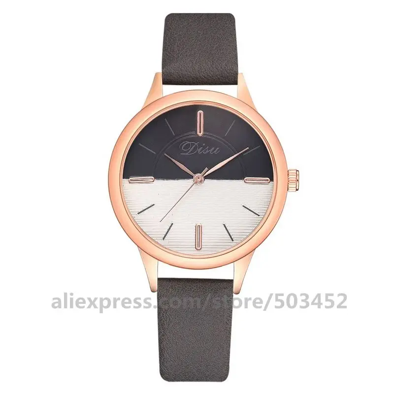 light gray 100 шт./лот Montre Femme кожаный ремень, женские повседневные часы оптом, контраст Цвет часы для Для женщин Подарки для девочек простые часы - Цвет: light gray