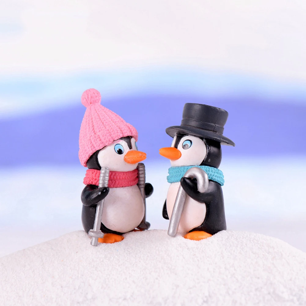 4 шт. Симпатичные статуэтки, игрушка, зимний Пингвин, миниатюрная фигурка, сделай сам, настольный декор, когнитивные игрушки, подарок для детей