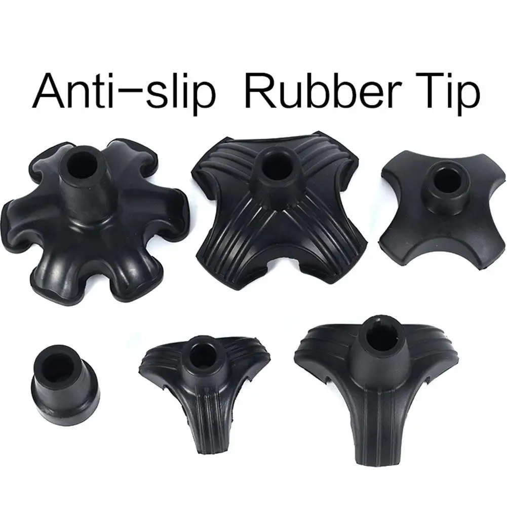 

Self-standing Cane Tip Tripod Quad Six-tipped Walking Stick Protector Cap Tip Anti-slip Rubber Foot Pad For TrekkingWalking Cane