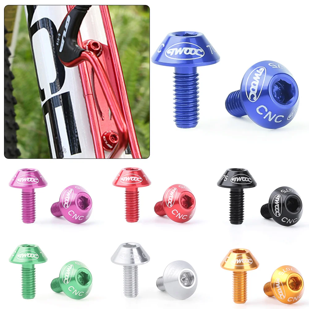2 Pcs Durable Aluminum Alloy M5*12mm Screw Bicycle Water Bottle Cage